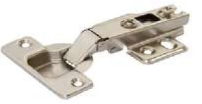 METALLA HINGE WITH 4 HOLE MOUNTING PLATE FULL OVERLAY 48/6 MM MS NICKEL PLATED (2 HINGE+2 MOUNTING PLATE)