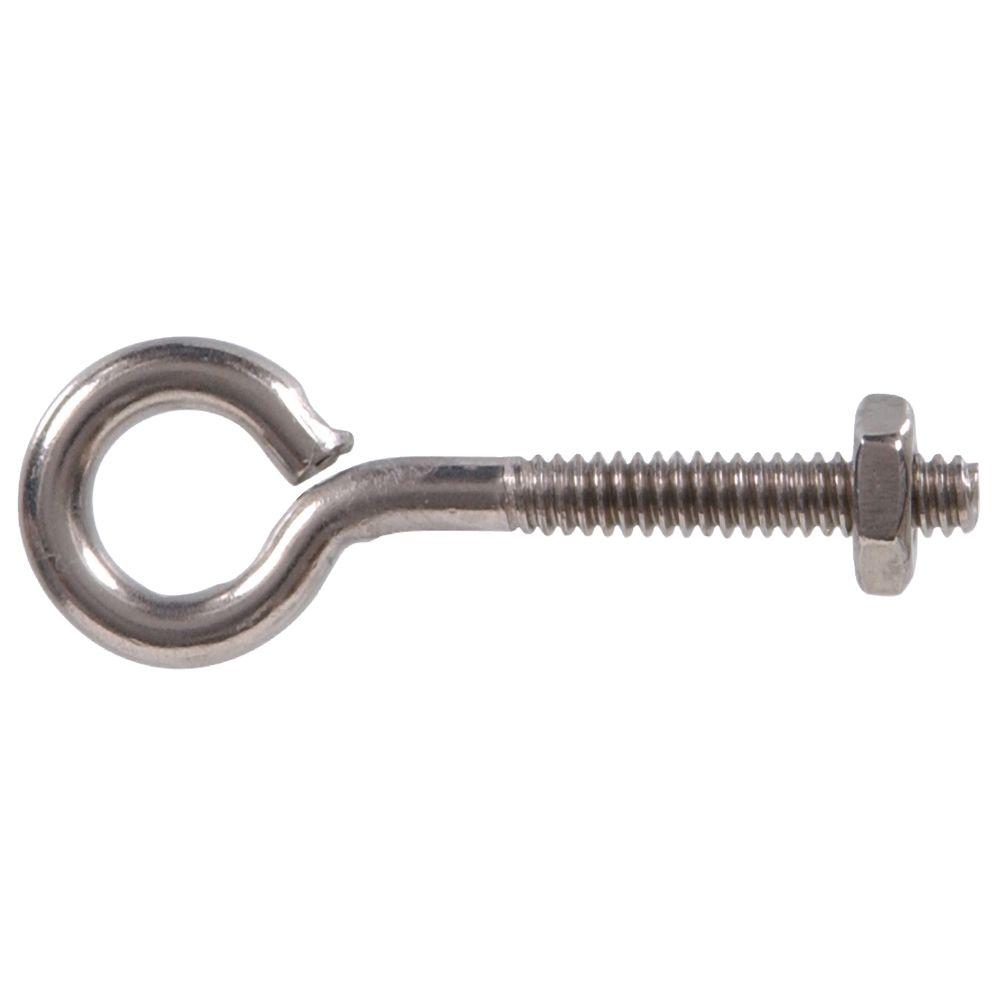 5/ Pack of Eye Bolt with Metric Thread Nuts Bolts M8/ x 80/ mm A4/ Stainless Steel
