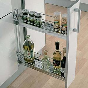 SPICE & OIL BOTTLE PULL OUT FOR CABINET WIDTH 150MM SILVERGREY