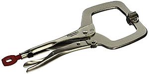 C-Clamp locking plier with swivel jaws 