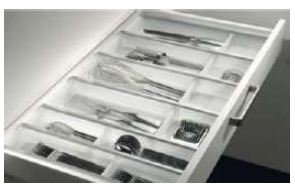 CUISIO CUTLERY INSERT FOR 600 MM DRAWER WIDTH, GRAPHITE- TRANSLUCENT (for Tandembox NL500mm Only)