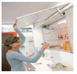 AVENTOS HS GREY STANDARD TYPE E LIFT SYSTEM FOR NARROW ALUMINIUM PROFILE FRONTS OF HEIGHT = 526 - 675 MM AND FRONT WEIGHT : 5 KG TO 11.75 KG