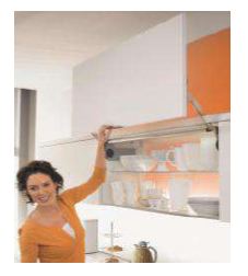 AVENTOS HL WHITE STANDARD LIFT SYSTEM FOR WOODEN FRONTS AND WIDE ALUMINIUM PROFILE FRONTS OF HEIGHT = 450 - 580MM AND FRONT WEIGHT : 4.25 KG TO 9.25 K