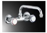 M1U Wall Mounted Kitchen Chrome Faucets