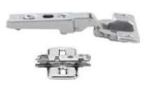CLIP 100 Degree STANDARD UNSPRUNG HINGE FOR OVERLAY APPLICATION AND CLIP STEEL CRUCIFORM MOUNTING PLATE SET
