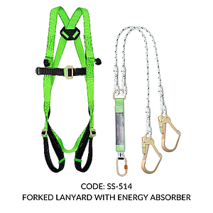 FULL BODY HARNESS FOR LADDER /TOWER CLASS L WITH TEXTILE LOOP AT CHEST LEVEL WITH 1.8M FORKED LANYARD WITH ENERGY ABSORBER