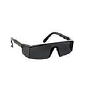 POLYCARBONATE SPECTACLE FRAMELESS AND SQUARED UNCOATED SMOKE LENSE / BLACK FRAME ADJUSTIBLE TAMPLES