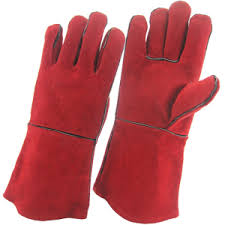 Leather Red Hand Gloves