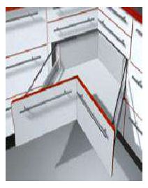 TANDEMBOX PLUS D-HEIGHT STAINLESS STEEL 65 KG SPACECORNER UNIT FOR RIGID FRONTS FOR A NOMINAL LENGTH OF 650 MM