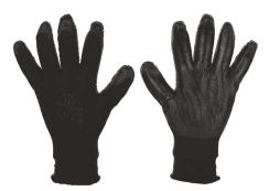 INDUSTRIAL NITRILE COATED GLOVES / BLACK ON BLACK SIZE 10