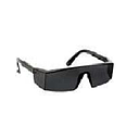 POLYCARBONATE SPECTACLE FRAMELESS AND SQUARED UNCOATED SMOKE LENS / BLACK FRAME ADJUSTABLE TEMPLES
