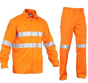 240 GSM FR JACKET WITH BUTTONS AND REFLECTIVE TAPE SIZE L