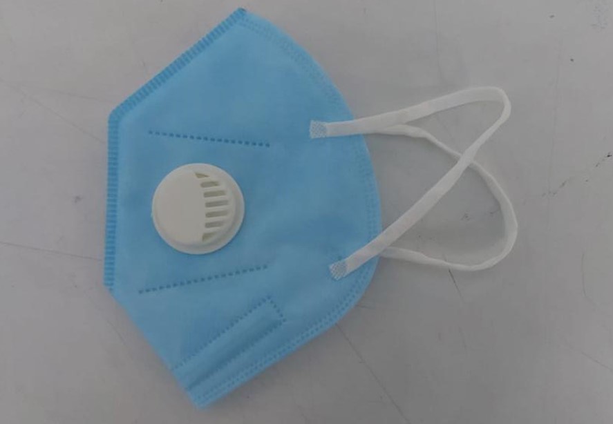 FOLD FLAT TYPE / FFP2 CLASS / WITH VALVE EAR LOOP BLUE