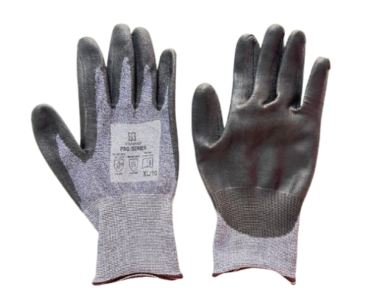 CUT LEVEL C PU COATED BLACK SIZE XL