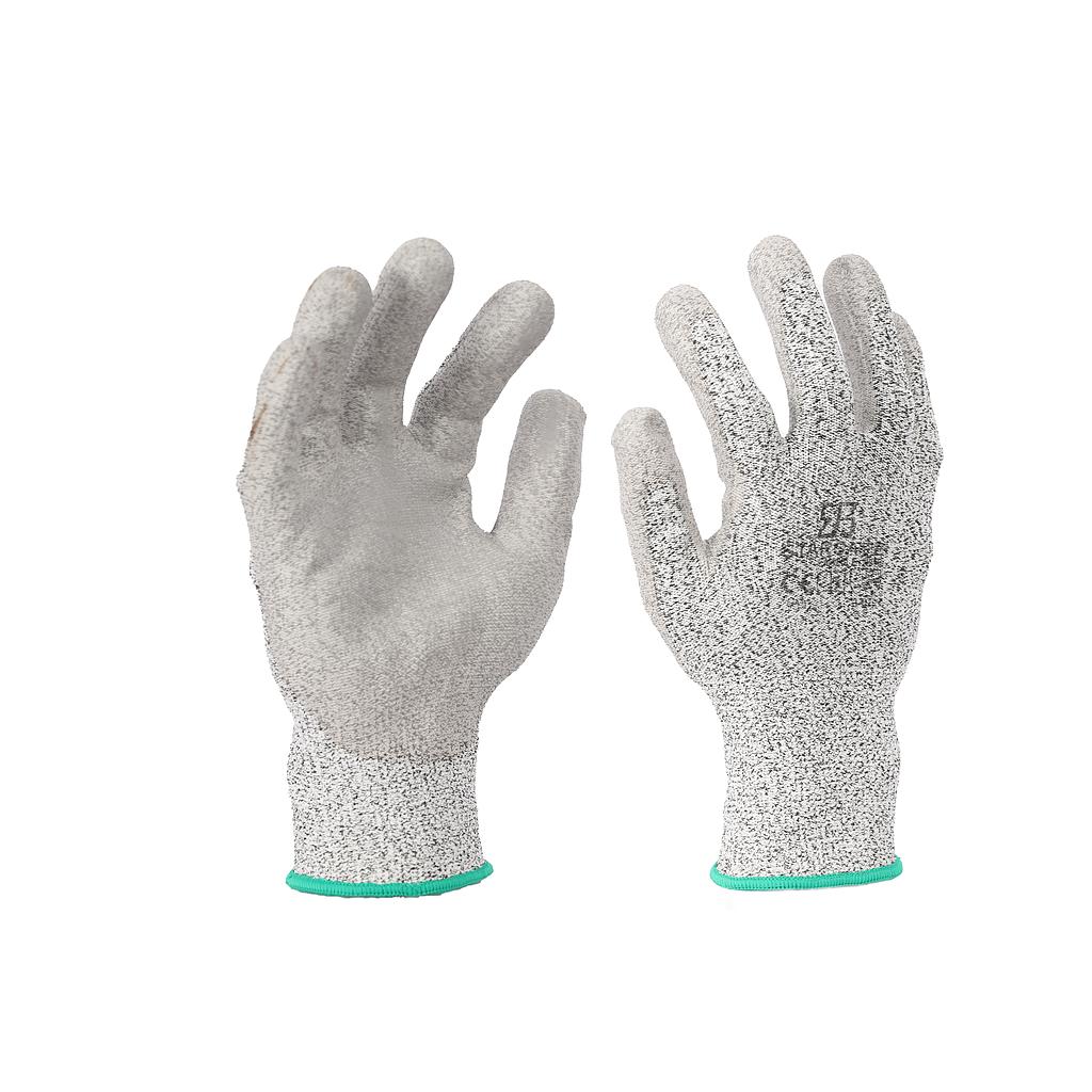 INDUSTRIAL PU COATED CUT RESISTANT GLOVES / LEVEL 5 SIZE 8