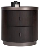 Night Stand Smoked wood veneer + Solid wood cabinet body + Soft closing slides + Hardware racks/shelves 500*500*50 0 mm