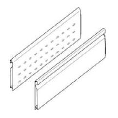 Z37H468S.E TANDEMBOX D height R9006 white aluminium/dust grey left+right double walled BOXSIDE, Nominal Length =500 mm