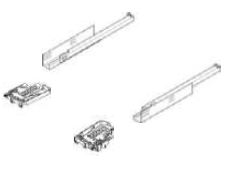 TANDEM RUNNER NL 500MM FULL EXTENSION 50KG WITH LOCKING BRACKET, COMPATIBLE WITH TIP-ON