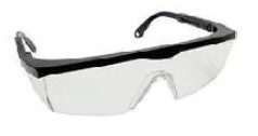 POLYCARBONATE SPECTACLE WITH FRAME AND SQUARED HARD COATED SMOKE LENS / BLACK FRAME ADJUSTABLE TEMPLES