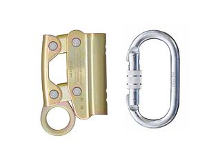 FIXED FIBRE ROPE GRAB FALL ARRESTER WITH SCREW LOCK CARABINER 8MM / 10MM DIA