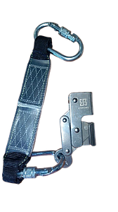 REMOVABLE STEEL ROPE GRAB FALL ARRESTER WITH TWO CARABINERS AND ENERGY ABSORBER FOR 8MM