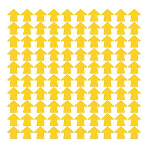 YELLOW FLOOR ARROW MARK STICKER (SIZE: 4X5 INCH / 5X4 INCH) - PACK OF 24 PCS