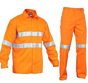 240 GSM FR JACKET WITH BUTTONS AND REFLECTIVE TAPE SIZE L