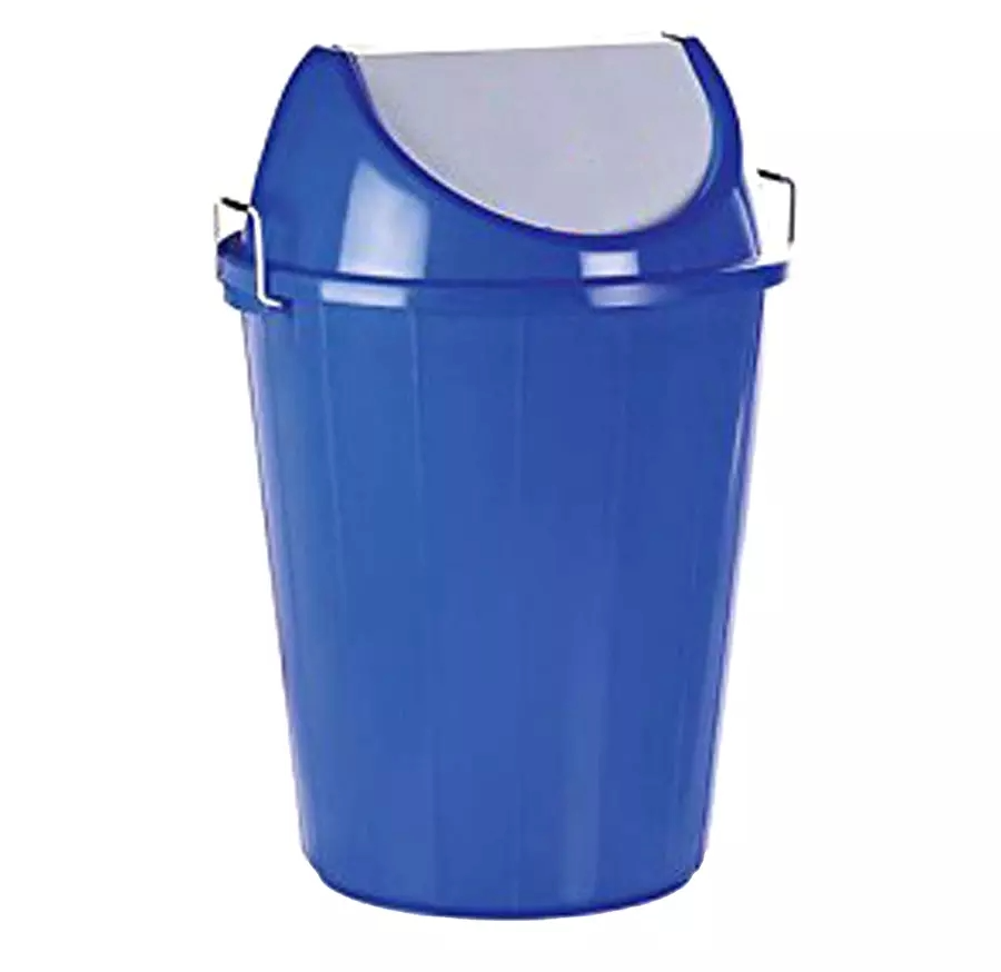 PLASTIC SWING LID DUSTBIN 80 LTR - BLUE