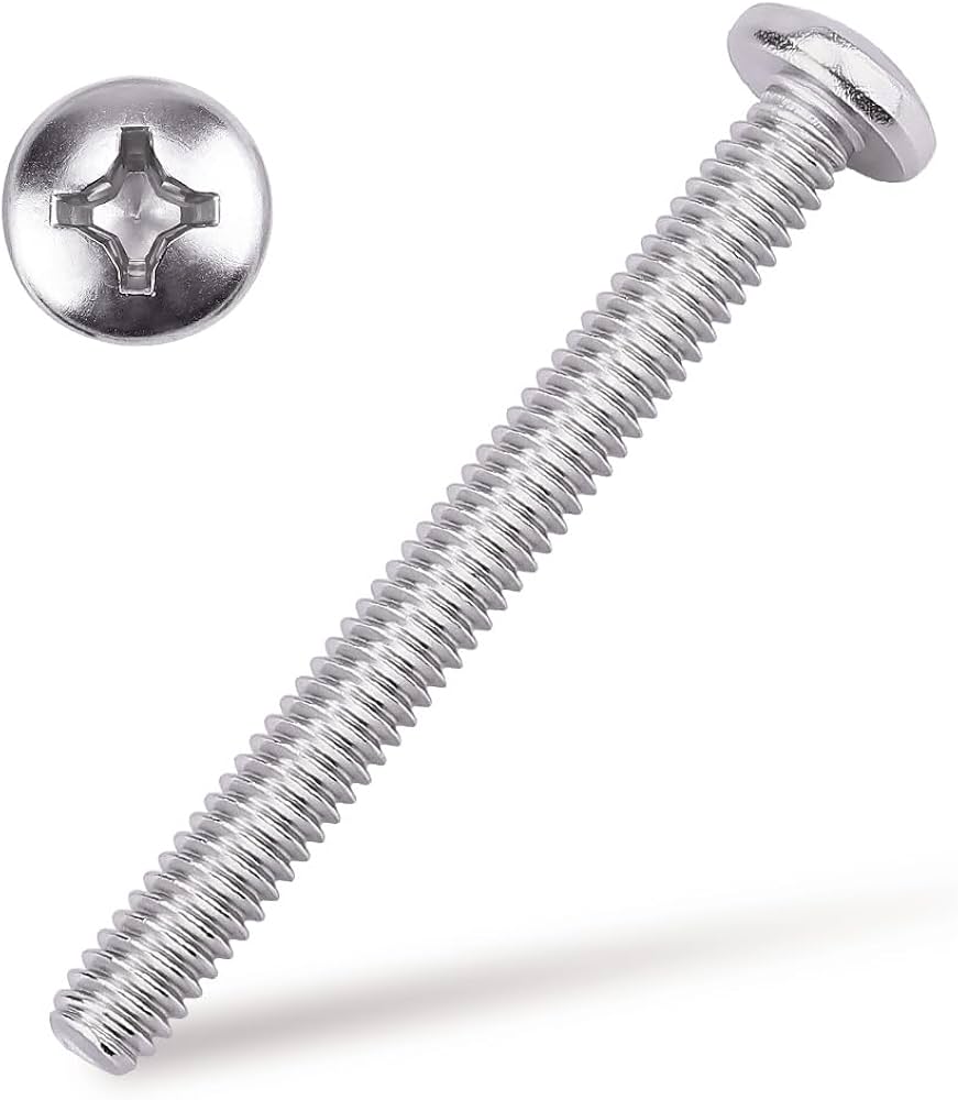 Passivated 18-8 SS Pan Head Phillips Screw 8-32 Thread 2 1/2 Long(Pck of 50)