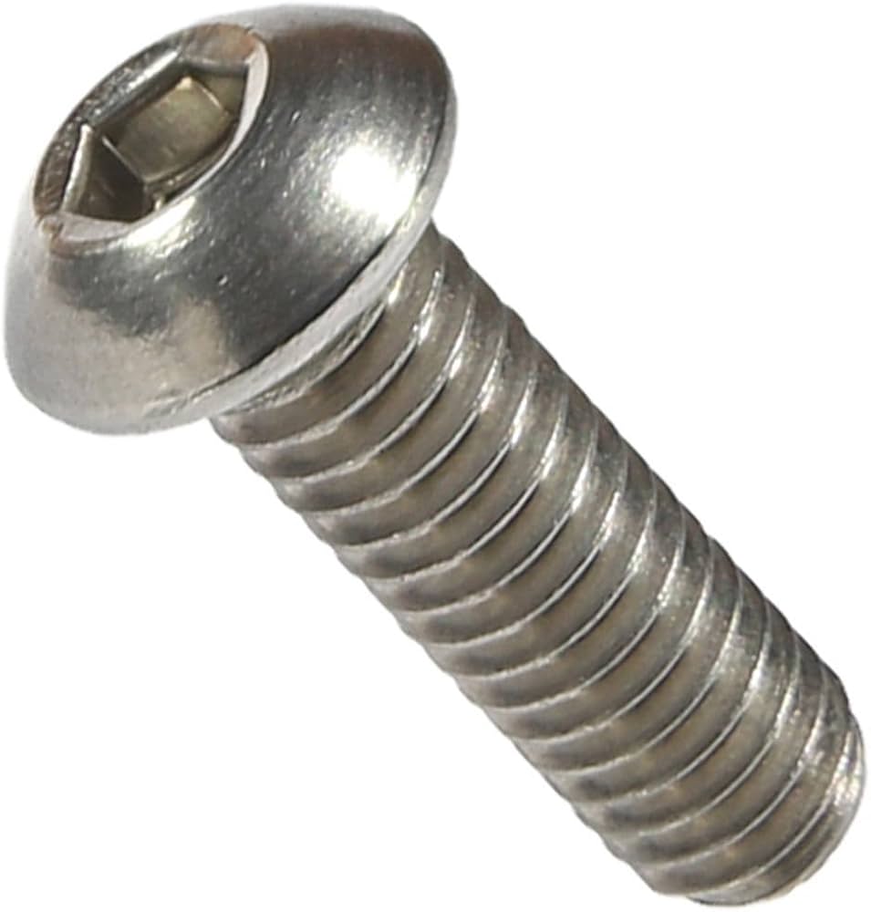 18-8 SS Button Head Hex Drive Screw 8-32 Thread Size 5/8 Long (Pack of 100 each)
