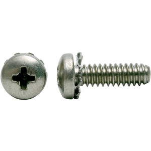 SS Pan Head Screws with Internal-Tooth Lock Washer 8-32 Thread 1/4 Long (Pack of 100)