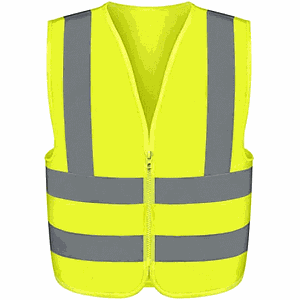 REFLECTIVE SAFETY JACKET ORANGE 2 RUNS OF 2 INCH WITH ZIPPER