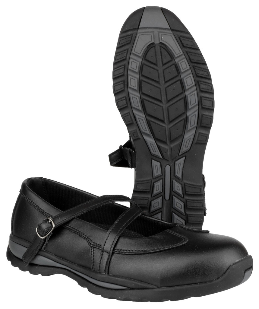 Ladies Safety Shoes with Steel Toe - Single Density (Black)